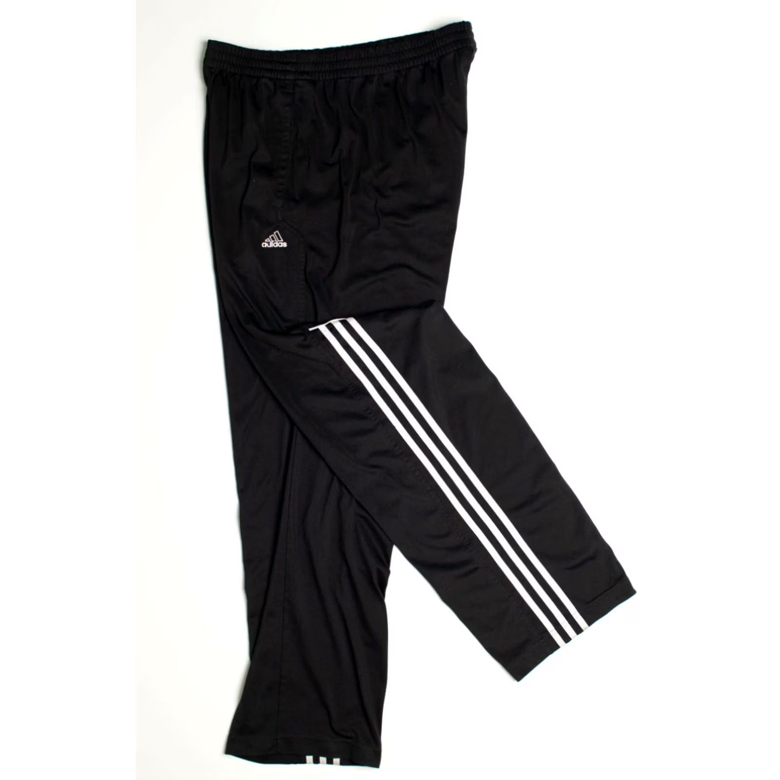 Adidas VINTAGE Adidas Black Track Pant Medium Trefoil Logo Striped Shirt Size US 31 - 2 Thumbnail