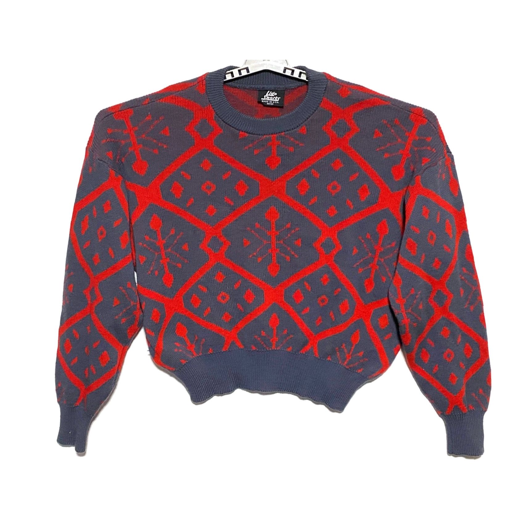 Vintage VINTAGE Lido Sports Wool Sweater Geometric Pullover Mens XL 23" Length Gray Wool Geometric Retro USA Winter Fall Utreasured? Size US XL / EU 56 / 4 - 2 Thumbnail