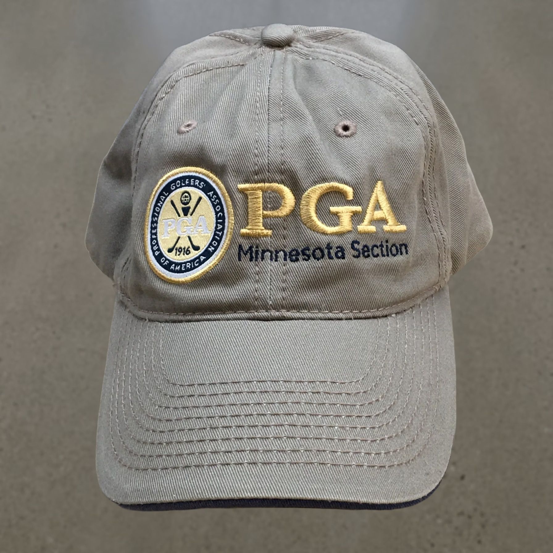 Vintage PGA Minnesota Section Baseball Cap Hat Mens OS Beige Adjustable Embroidered Size ONE SIZE - 1 Thumbnail