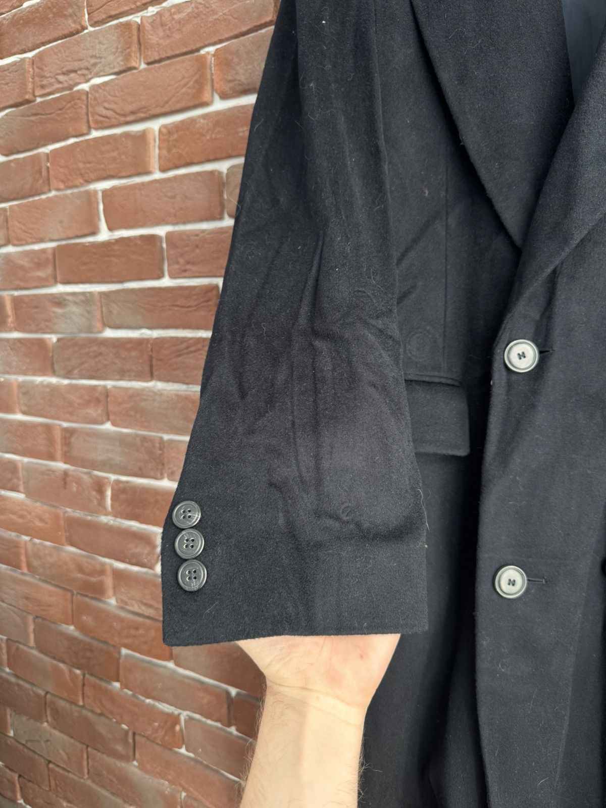 Hugo Boss Vintage HUGO BOSS Wool Over Coat Loro Piana Fabric L Black Size US L / EU 52-54 / 3 - 9 Thumbnail
