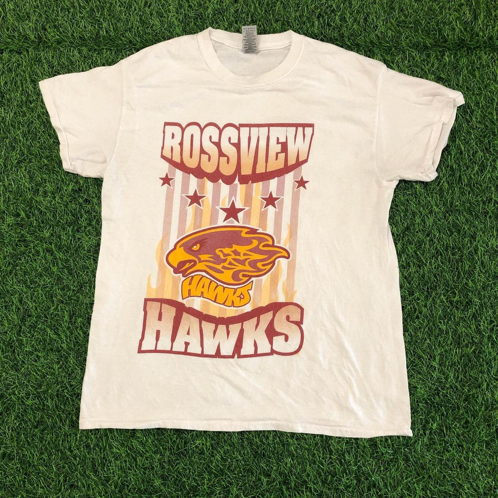 Gildan Men’s White ‘Rossview Hawks’ Screaming Eagle Graphic Tee Size US M / EU 48-50 / 2 - 1 Thumbnail
