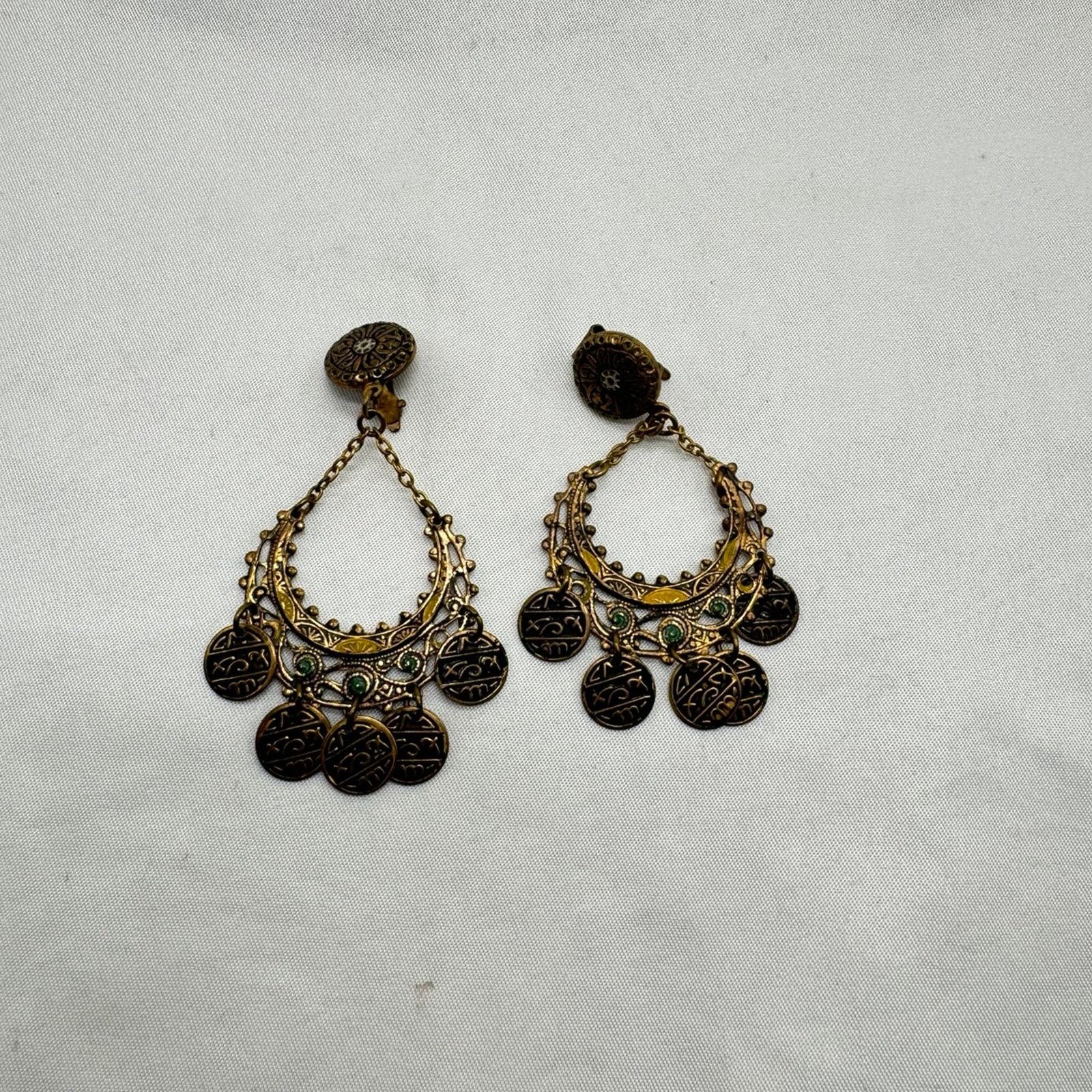 NBDN Nobrandedon VTG Demascene dangle earrings Size ONE SIZE - 3 Thumbnail