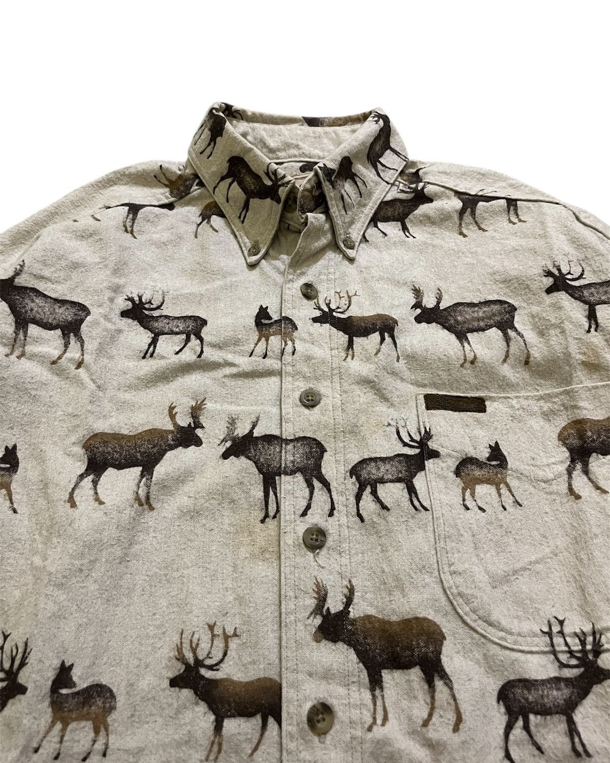 Vintage 1990s Woolrich All Over Print Hunting Flannel Size US L / EU 52-54 / 3 - 4 Thumbnail