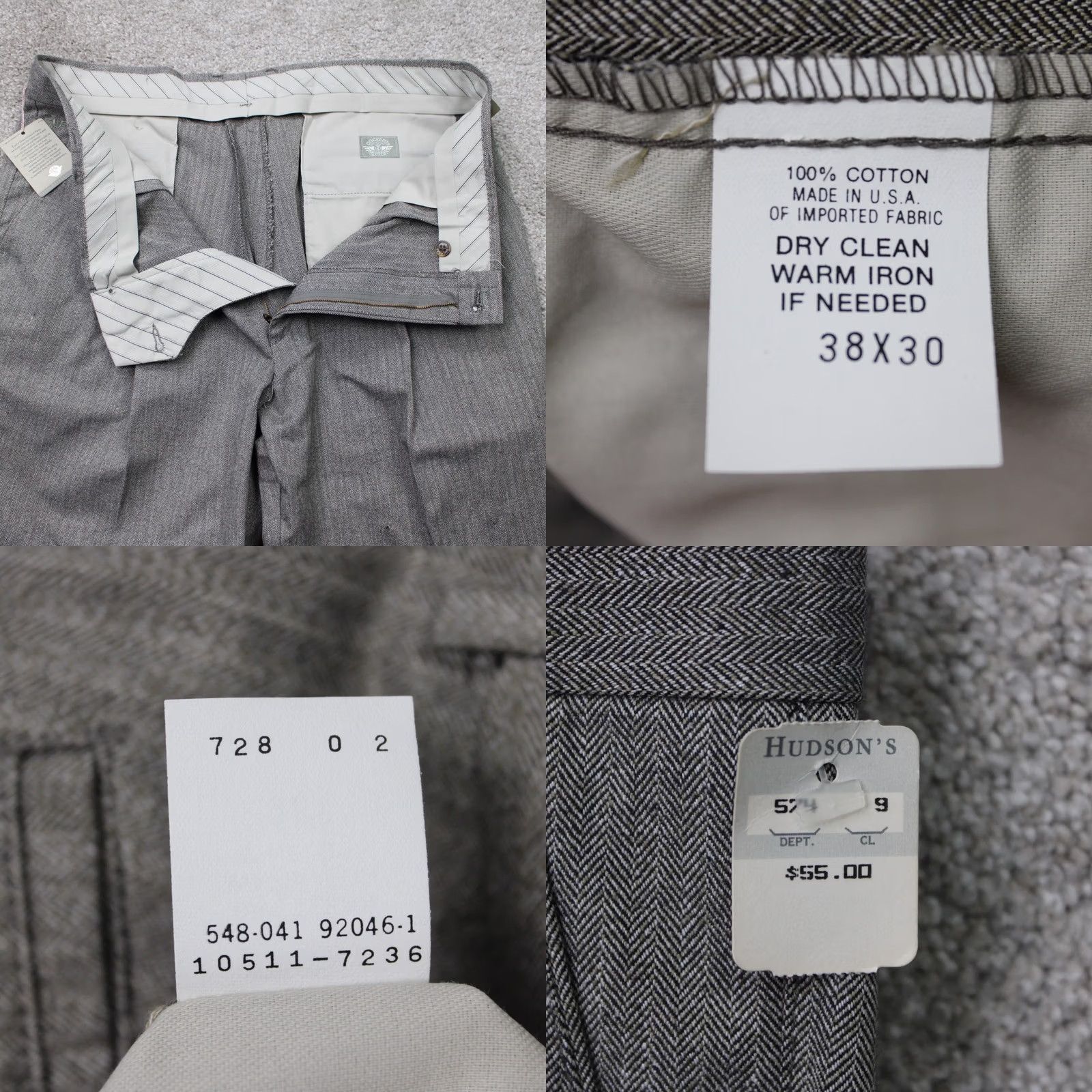 Dockers DOCKERS Pants Mens 38x30 Gray Chino Vintage NWT Pleated Cuffed Regular Straight 100% Cotton Casual Debossed USA Theme Size US 38 / EU 54 - 9 Thumbnail
