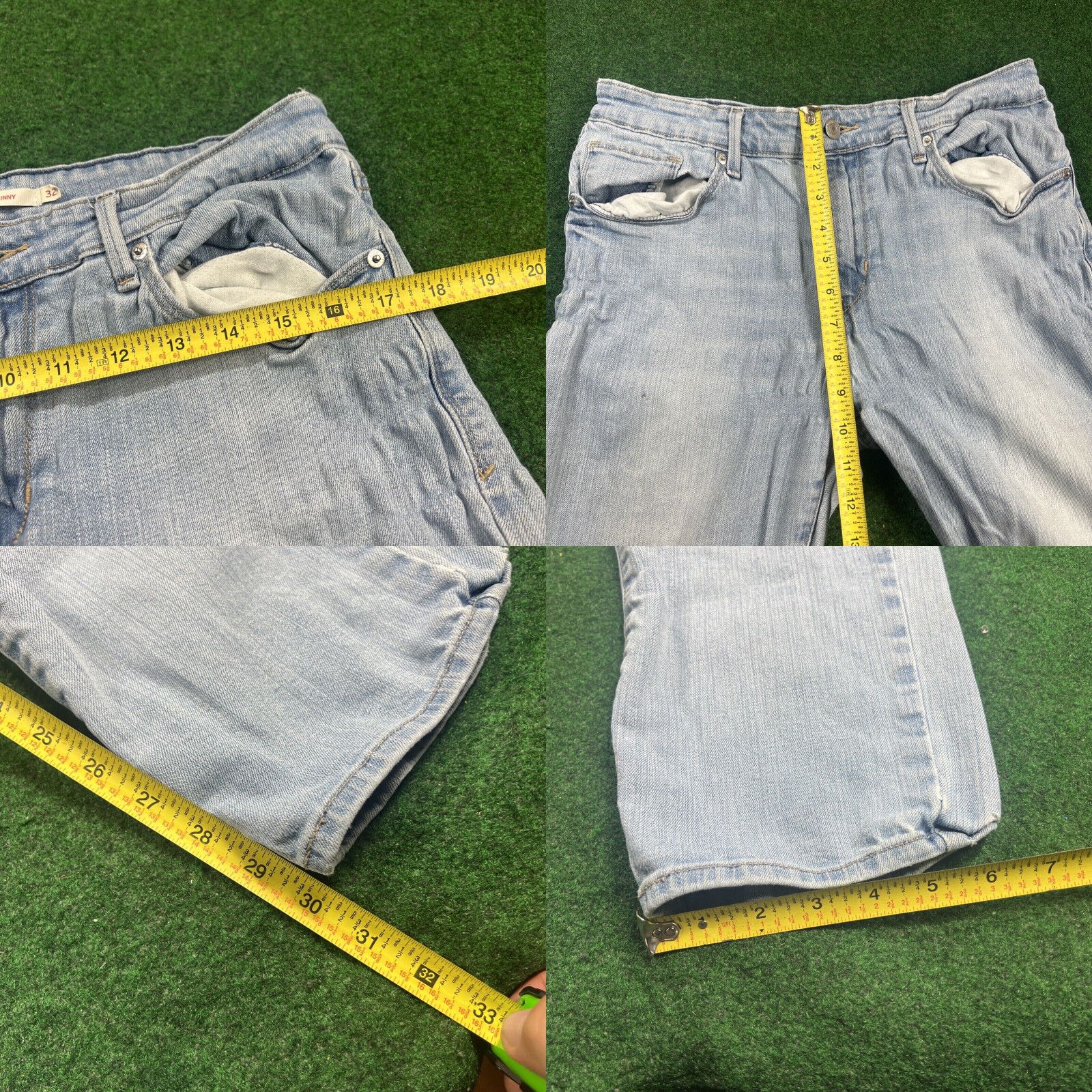 Levi's Levis Jeans Womens 32 (31x30)Blue Skinny Leg Denim Mid Rise Work Paint Outdoors Size 24" / US 00 / IT 34 - 8 Thumbnail