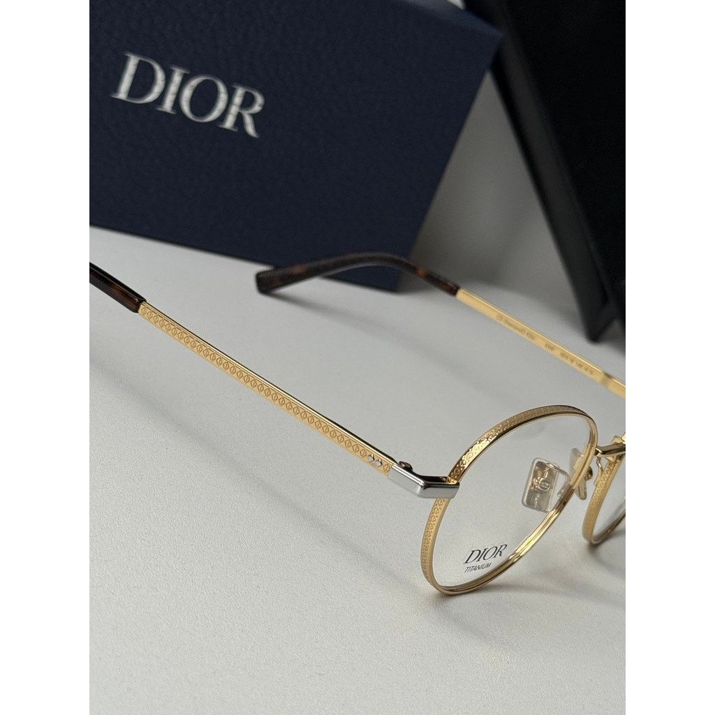 Dior NEW Dior CDDiamondOR3U Round Gold Titanium Eyeglasses Frames Size ONE SIZE - 6 Thumbnail