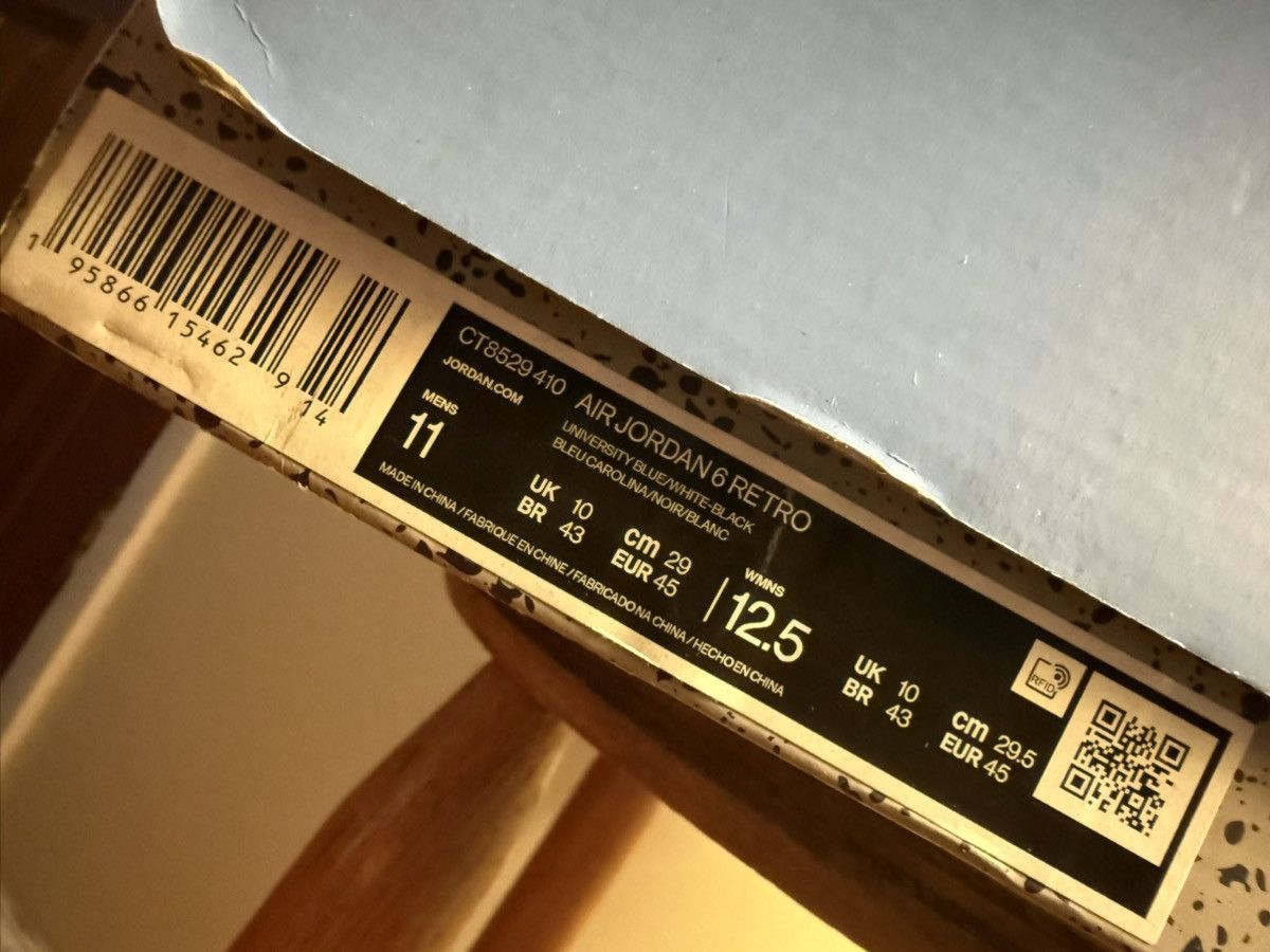 Jordan Brand Air Jordan 6 Retro “UNC Home” VVNDS! OG Box, Lace Locks sz11 Size US 11 / EU 44 - 5 Thumbnail