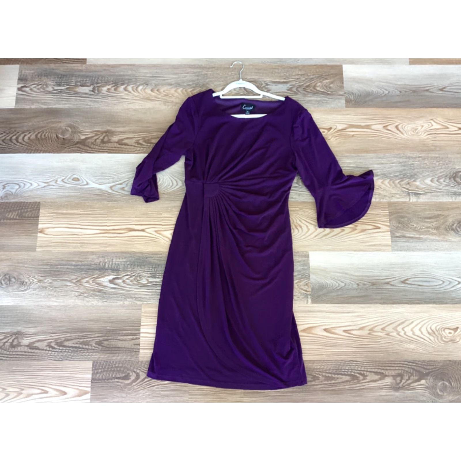 Vintage Womens Connected Apparel Purple Size Dress Fitted w/ Bell Sleeves Dress Size XL / US 12-14 / IT 48-50 - 2 Thumbnail