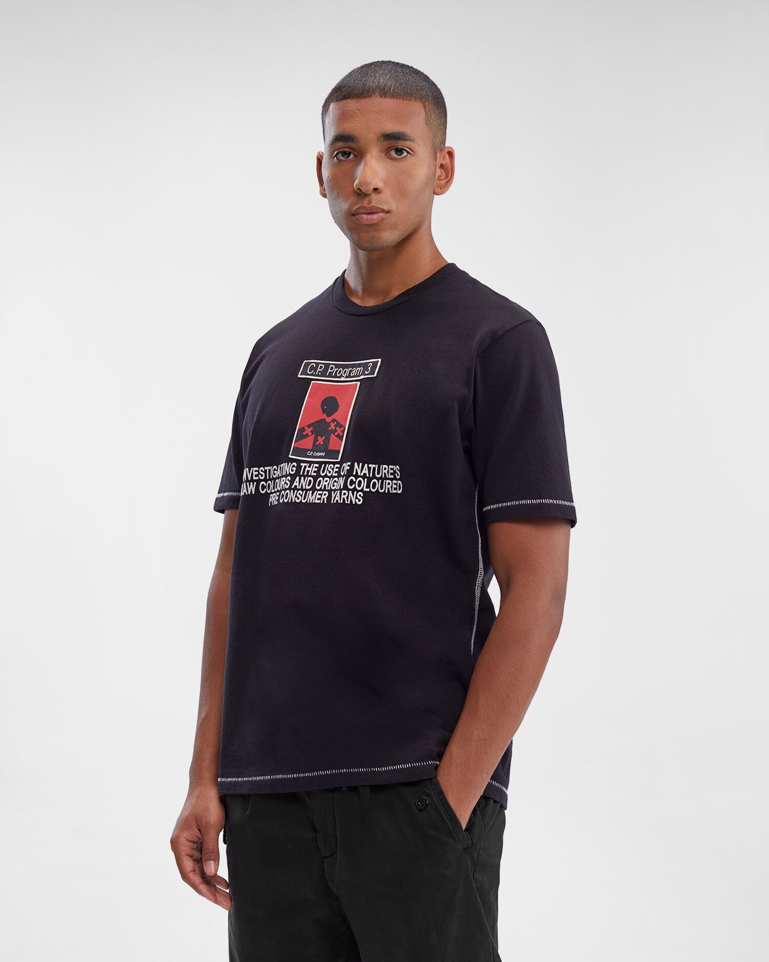 C.P. Company o1y1224 Logo Crewneck T-Shirt in Black Size US L / EU 52-54 / 3 - 2 Thumbnail
