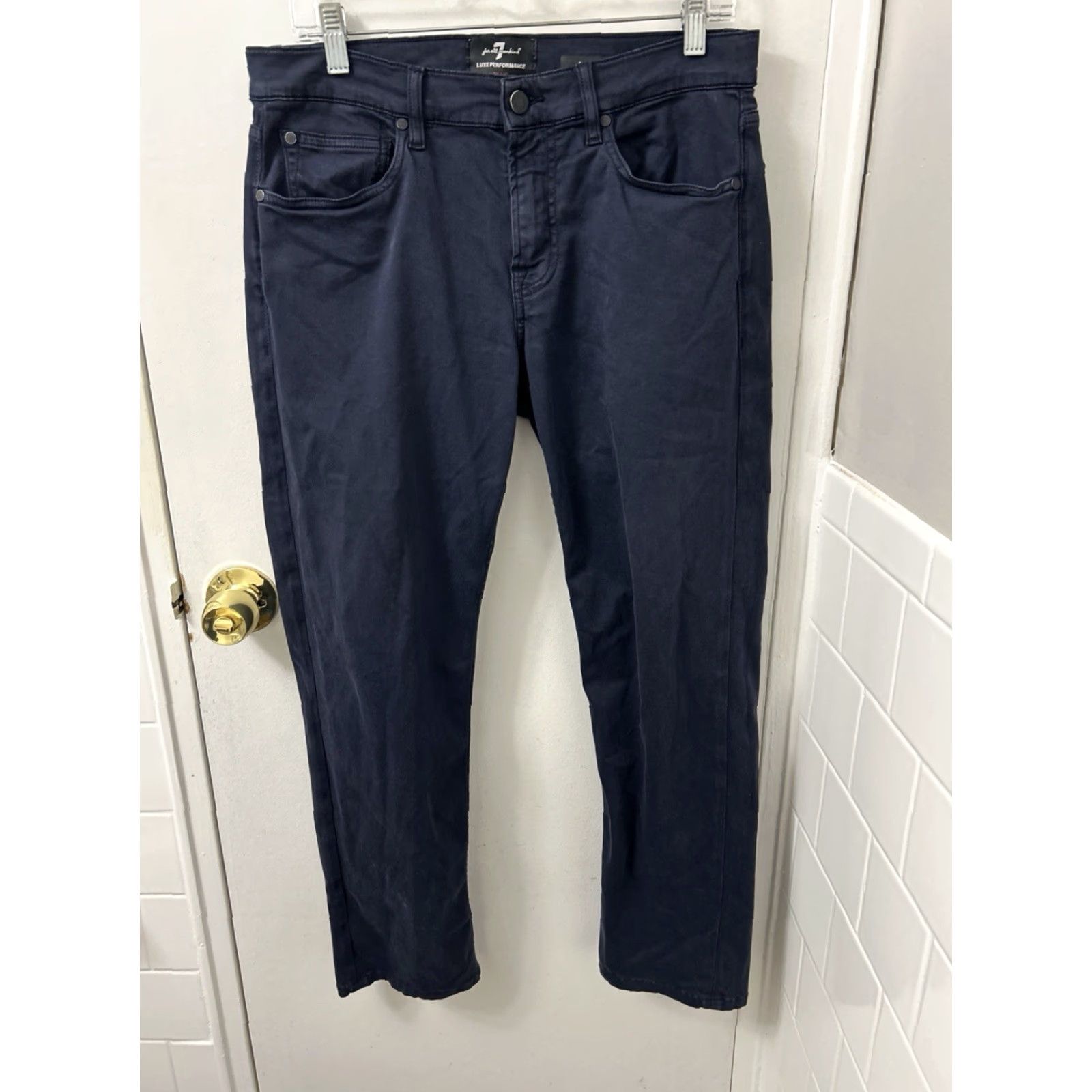 7 For All Mankind 7 For All Mankind Luxe Performance Plus Pants Mens 32x29 Navy Blue Slimmy Modal Size US 32 / EU 48 - 2 Thumbnail