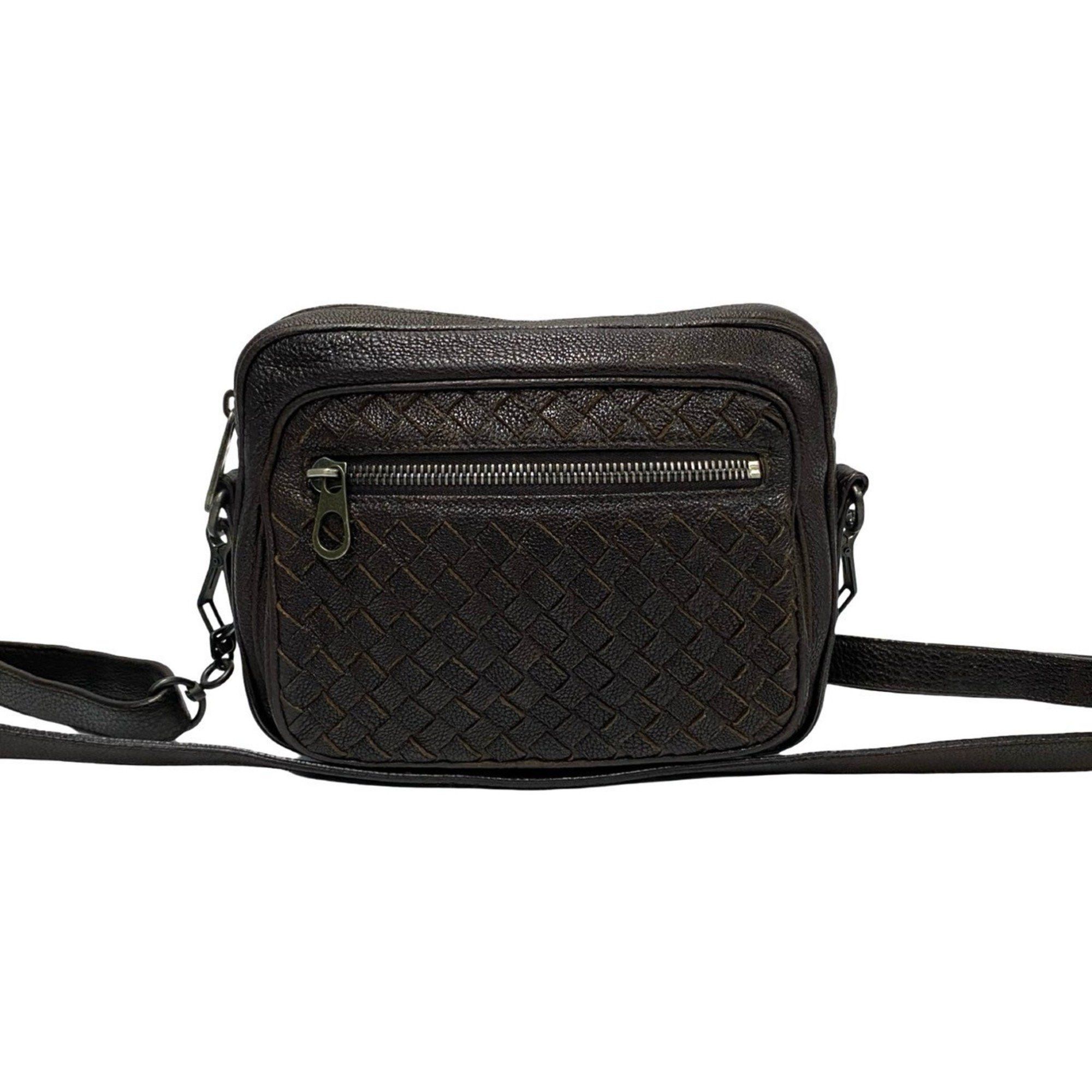 Bottega Veneta BOTTEGA VENETA Intrecciato Leather Mini Shoulder Bag/Pochette in Dark Brown 98698 Size ONE SIZE - 1 Thumbnail