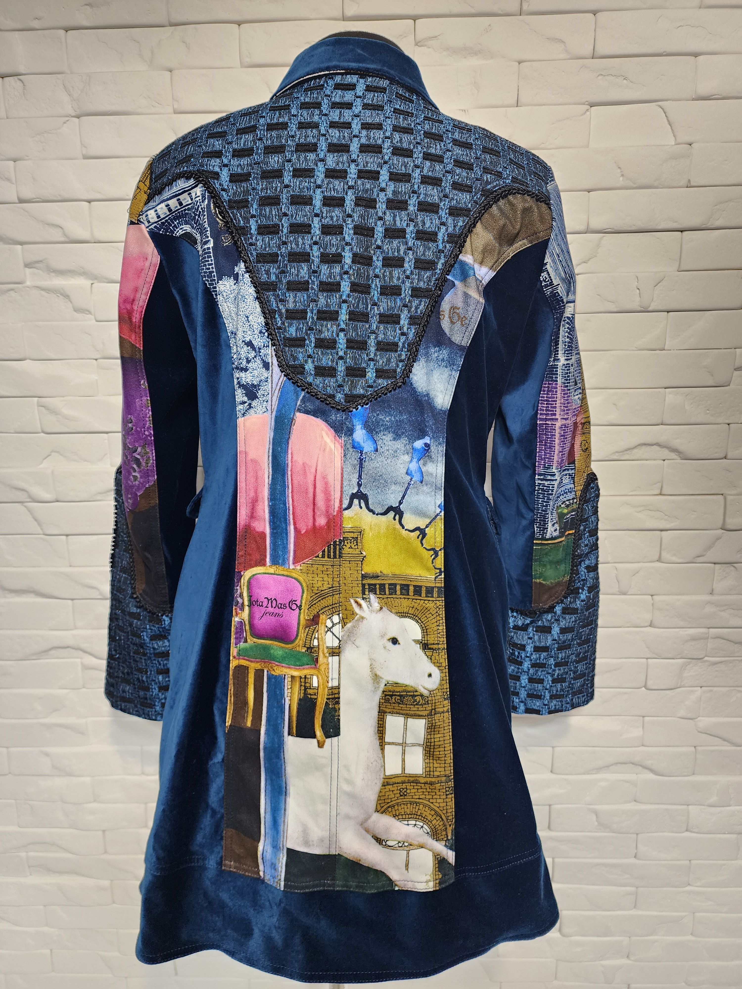 Designer Women's Multi-colored Cotton Jacket. Size L / US 10 / IT 46 - 4 Thumbnail