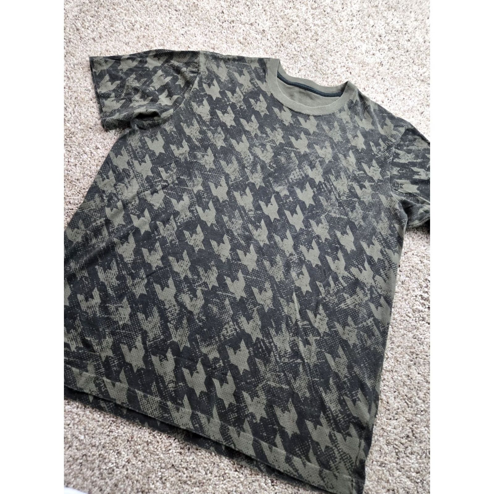 Anchor Blue VINTAGE Anchor Blue T Shirt Mens Large Green Houndstooth AOP Short Sleeve 90s Logo USA Mens Size US L / EU 52-54 / 3 - 2 Thumbnail