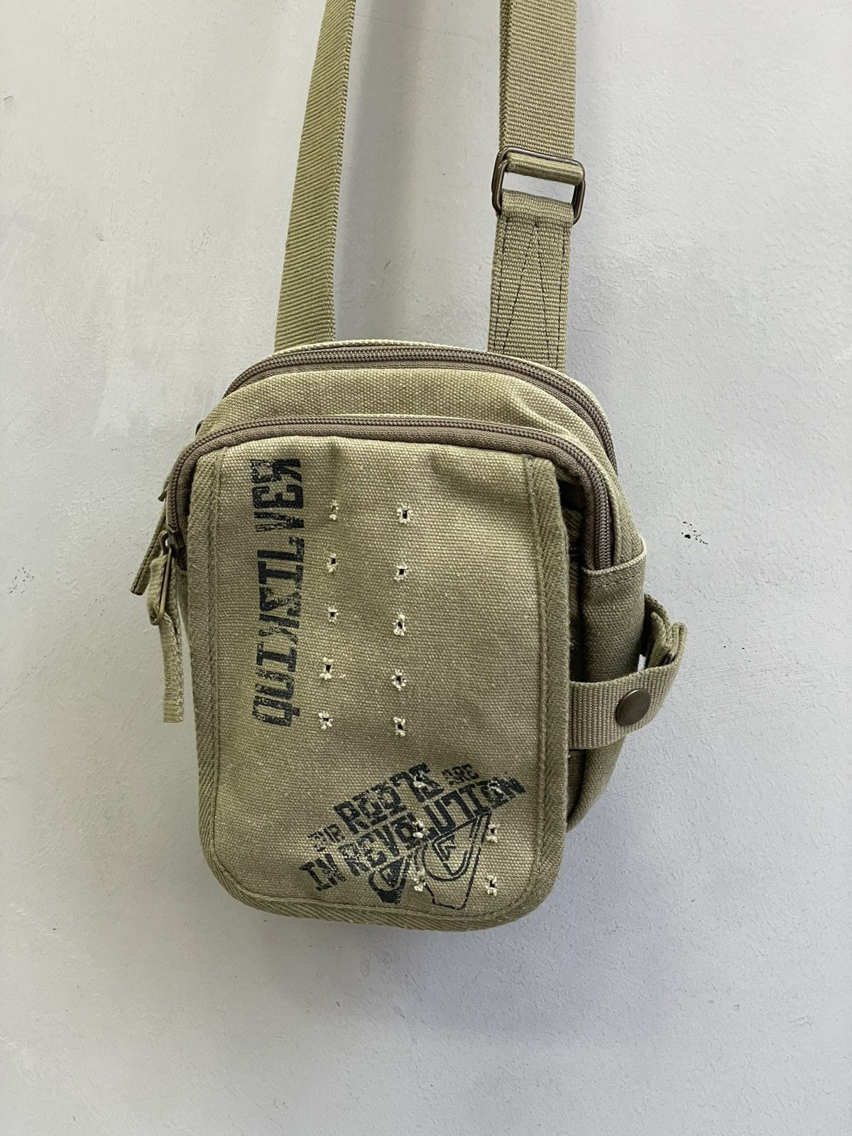 Quiksilver Quiksilver Green Canvas Crossbody Messenger Bag Size ONE SIZE - 2 Thumbnail