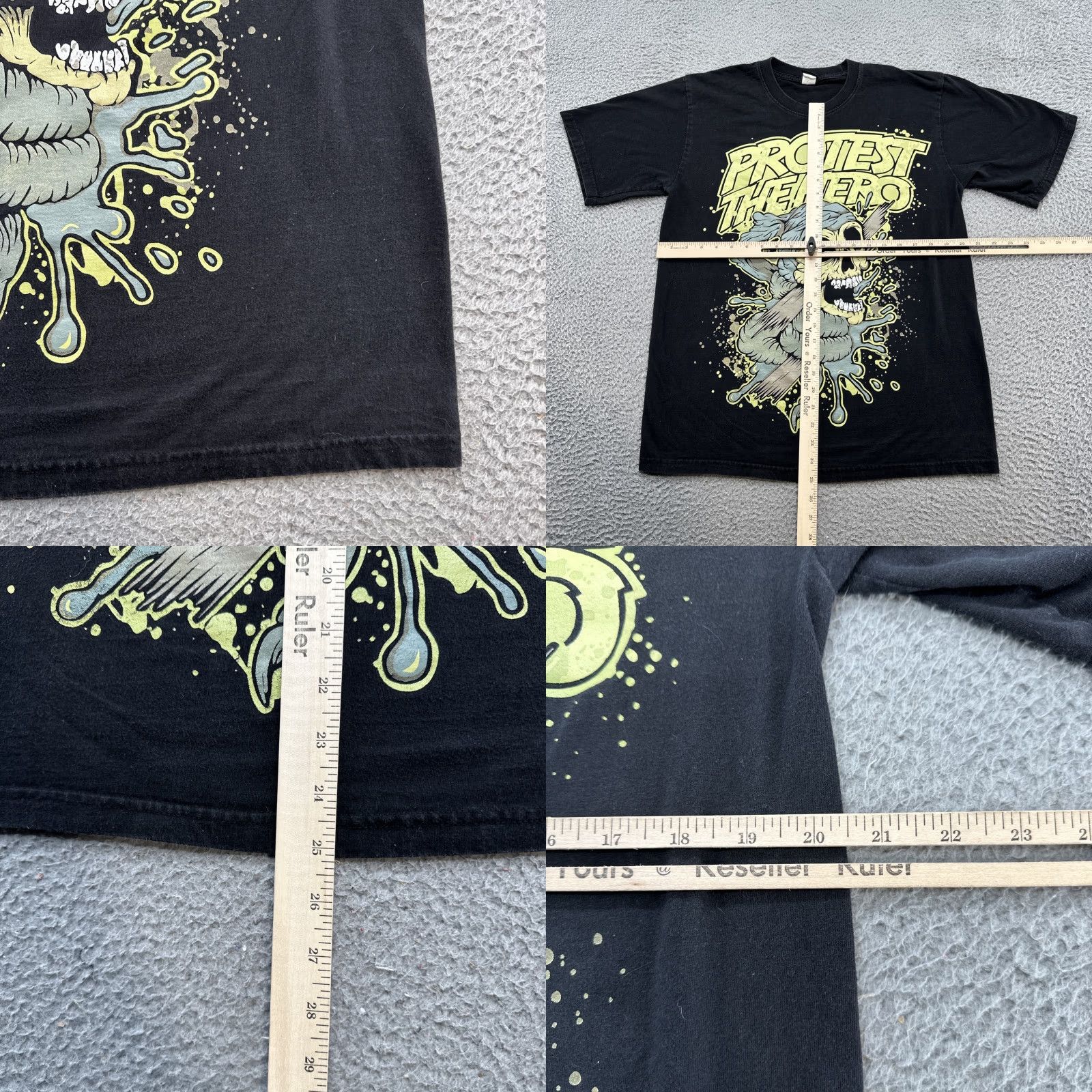 Fruit Of The Loom VINTAGE Protest The Hero Band T Shirt Large Rare Skull Shirt Mens L Black Size US L / EU 52-54 / 3 - 8 Thumbnail
