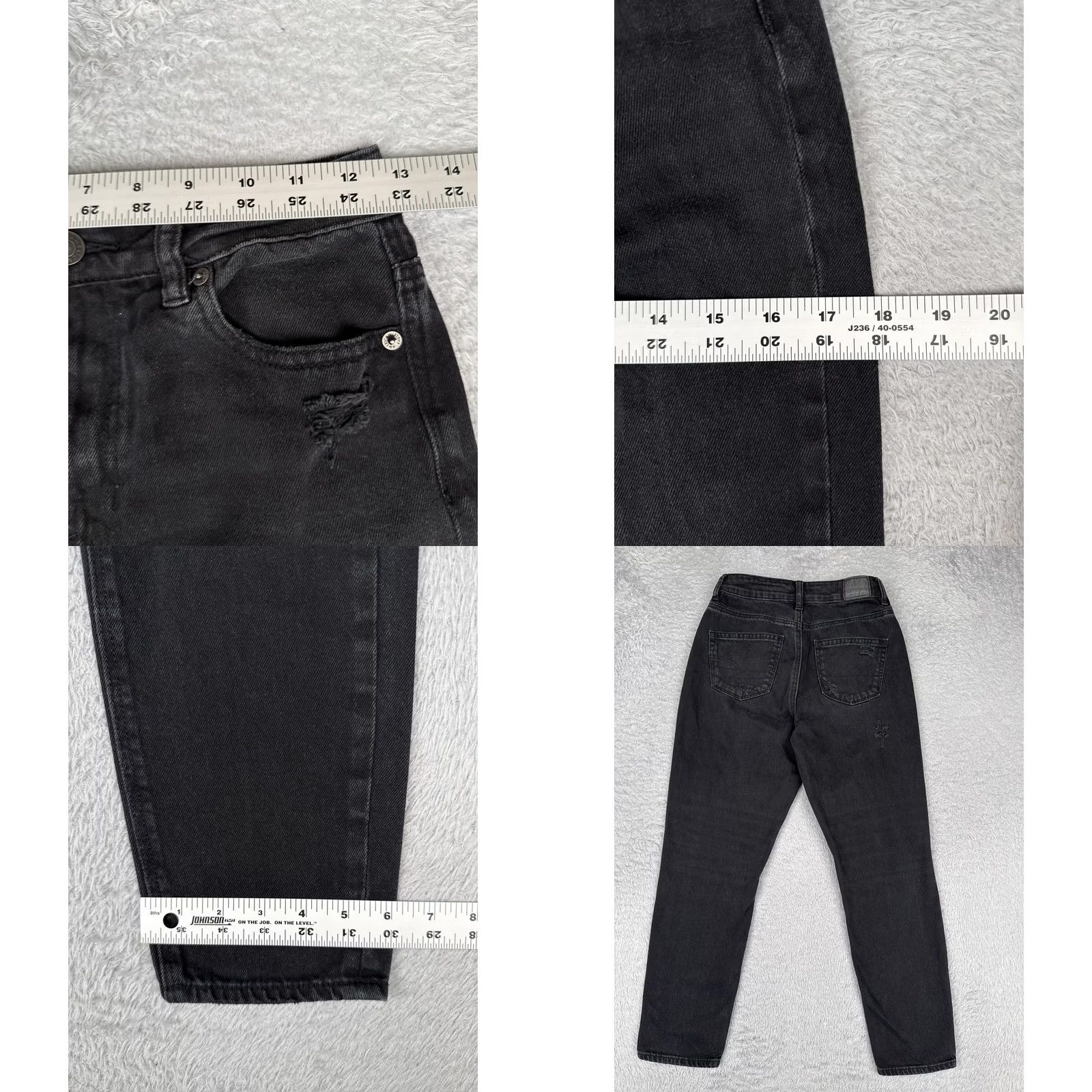 American Eagle Outfitters VINTAGE American Eagle Jeans Women 0 S Black Charcoal High Rise Distressed Denim 24x25 Size 25" / US 0 / IT 36 - 9 Thumbnail