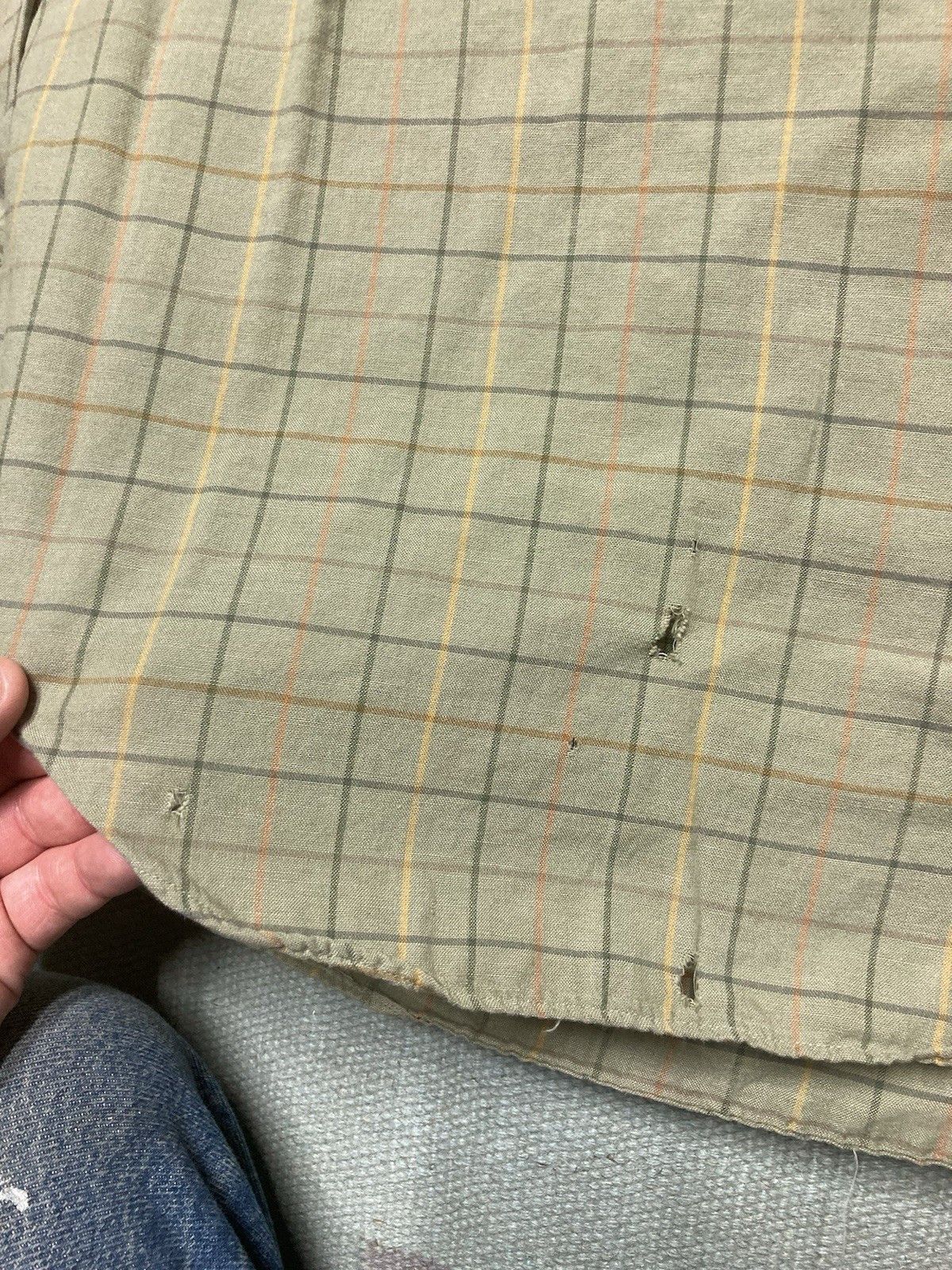 Vintage Vintage 60s 70s button shirt distressed plaid men’s large Size US L / EU 52-54 / 3 - 2 Thumbnail
