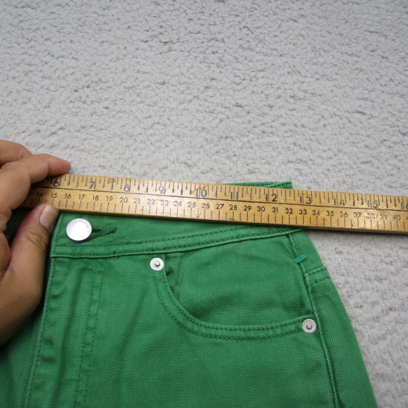 Vintage Gorman Pants Womens 6 Green Wide Leg Summer Baggy Denim Casual Size 28" / US 6 / IT 42 - 3 Thumbnail