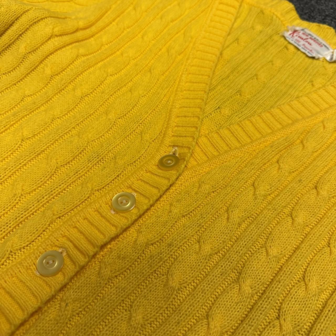 Designer Vintage Yellow Knit Cardigan Size S / US 4 / IT 40 - 4 Thumbnail