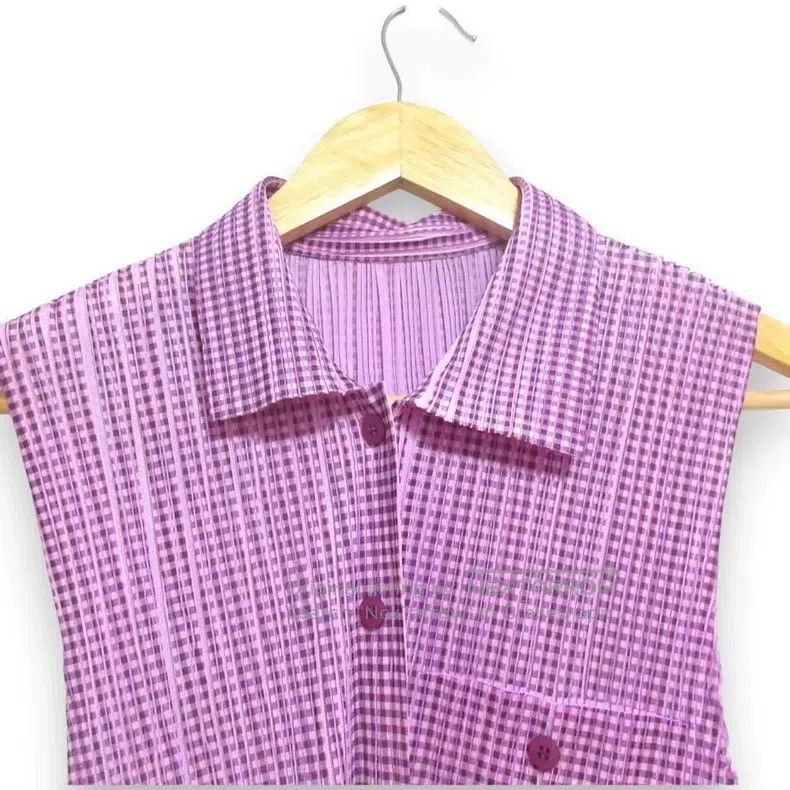 Issey Miyake Issey Miyake Pink-Purple Plaid Two-Piece Set Size XL / US 12-14 / IT 48-50 - 2 Thumbnail