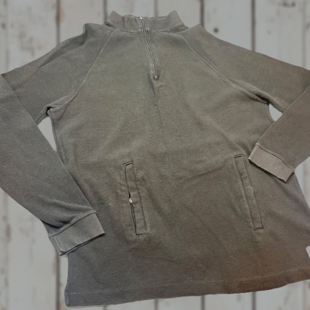 Carhartt VINTAGE Carhartt Brown 1/4 Zip Thermal Shirt Pullover Long-sleeved Snap Pockets Size LRG Size US L / EU 52-54 / 3 - 1 Thumbnail