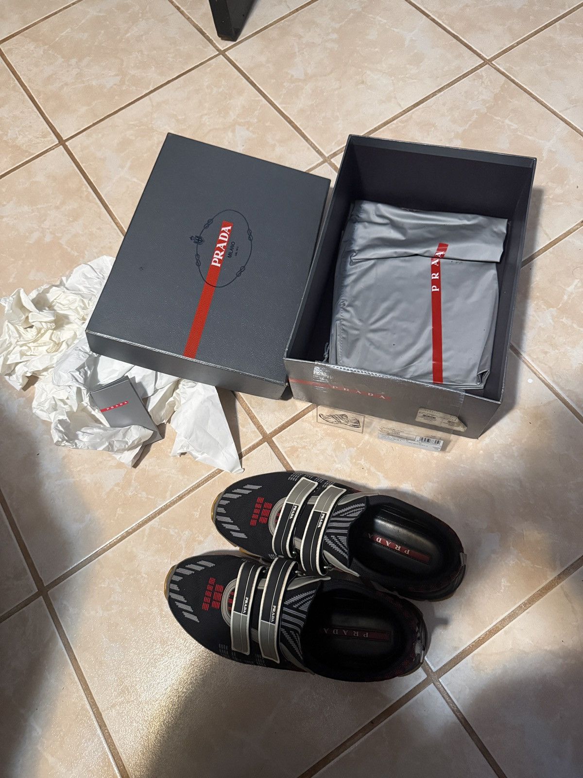 Prada Prada Black Knit Strap Trainers Size US 10 / EU 43 - 6 Thumbnail