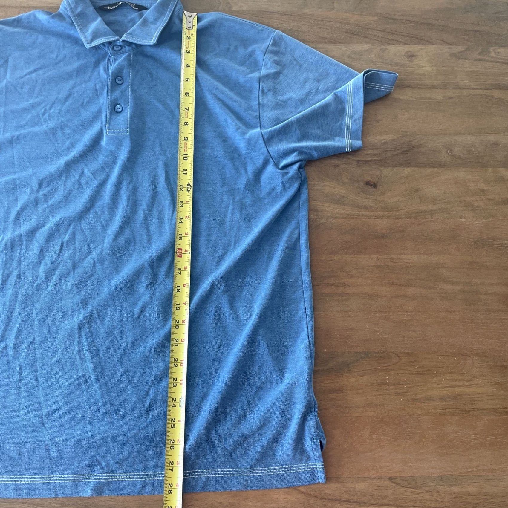 TravisMathew Travis Mathew Polo Shirt Mens XL Blue Pima Cotton Performance Casual Golf Outdoor Preppy Logo Button Knit Short Sleeve Size US XL / EU 56 / 4 - 7 Thumbnail