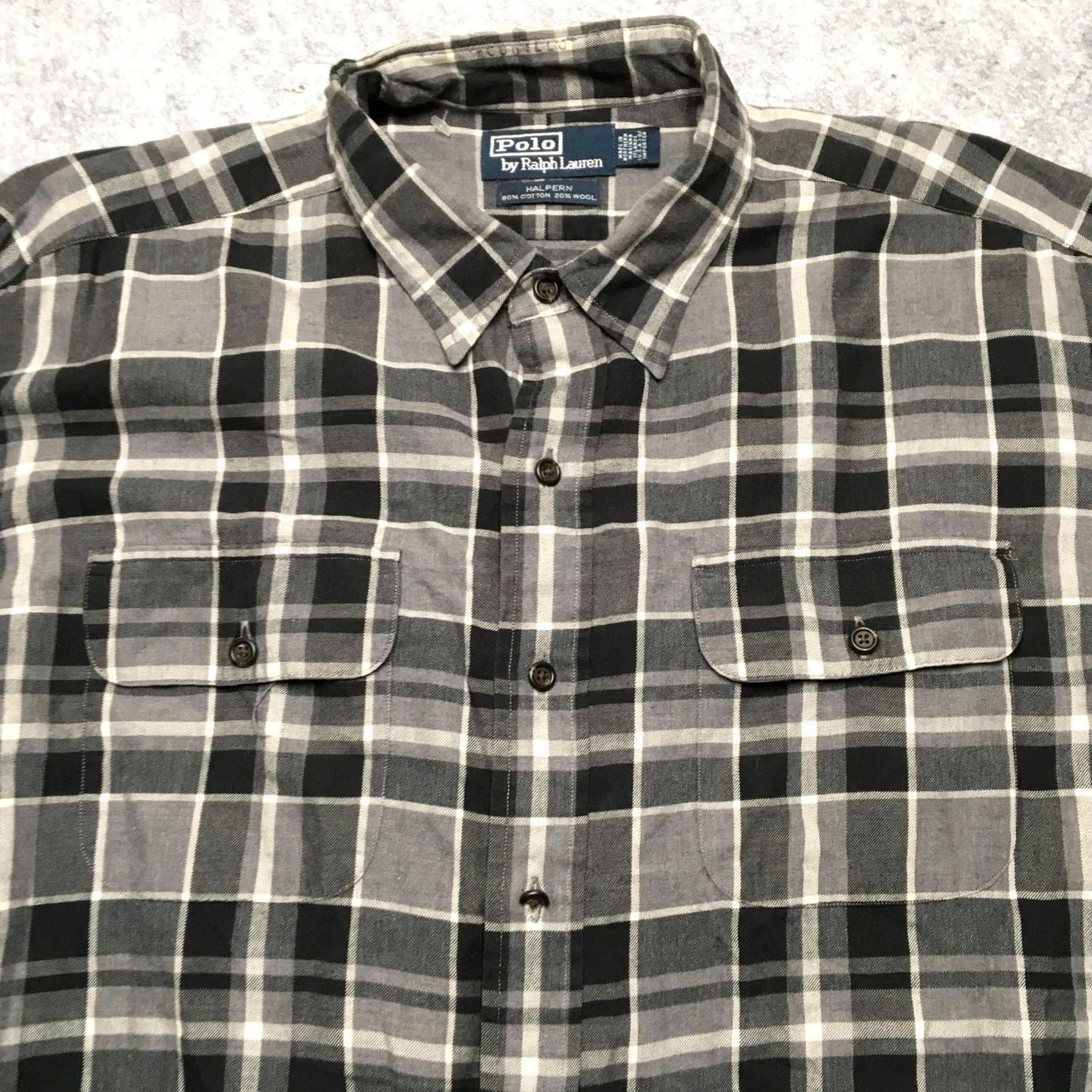 Polo Ralph Lauren Polo by Ralph Lauren Halpern Shirt Mens XL Gray Plaid Flannel Button Down Casual Size US XL / EU 56 / 4 - 3 Thumbnail