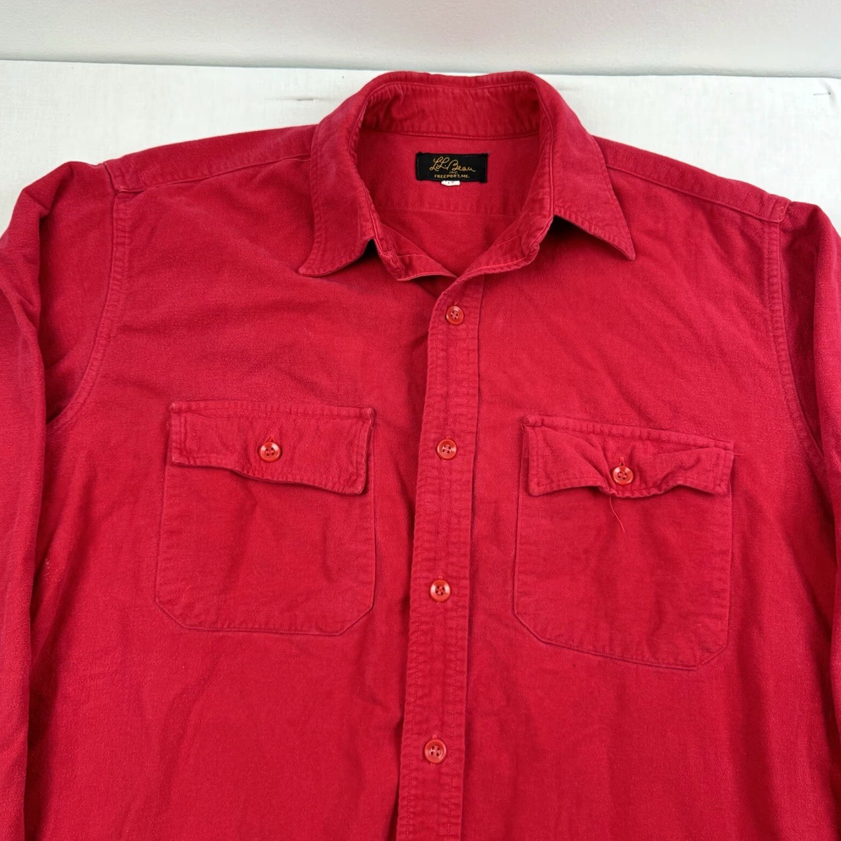Vintage VINTAGE L.L. Bean Shirt Men XL Red Button-Up 1950s 1960s Outdoor Hiking Collection Size US XL / EU 56 / 4 - 2 Thumbnail