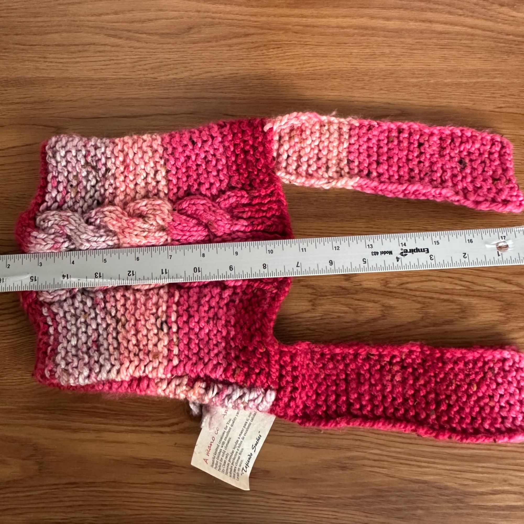 Handmade ⭐ Silky Hand-Knit Pink Cat Ear Earflap Winter Hat Handmade C Size ONE SIZE - 6 Thumbnail