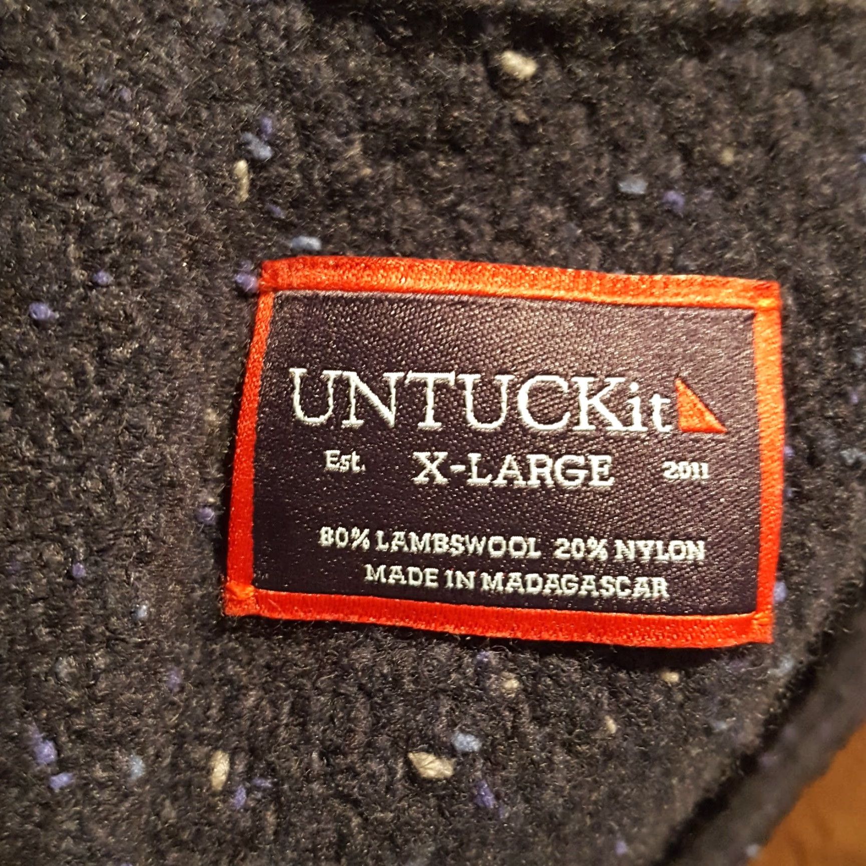 UNTUCKit UNTUCKit Wool Knit Pullover Men's Size XL Navy Blue Button Lambswool Sweater Size US XL / EU 56 / 4 - 5 Thumbnail