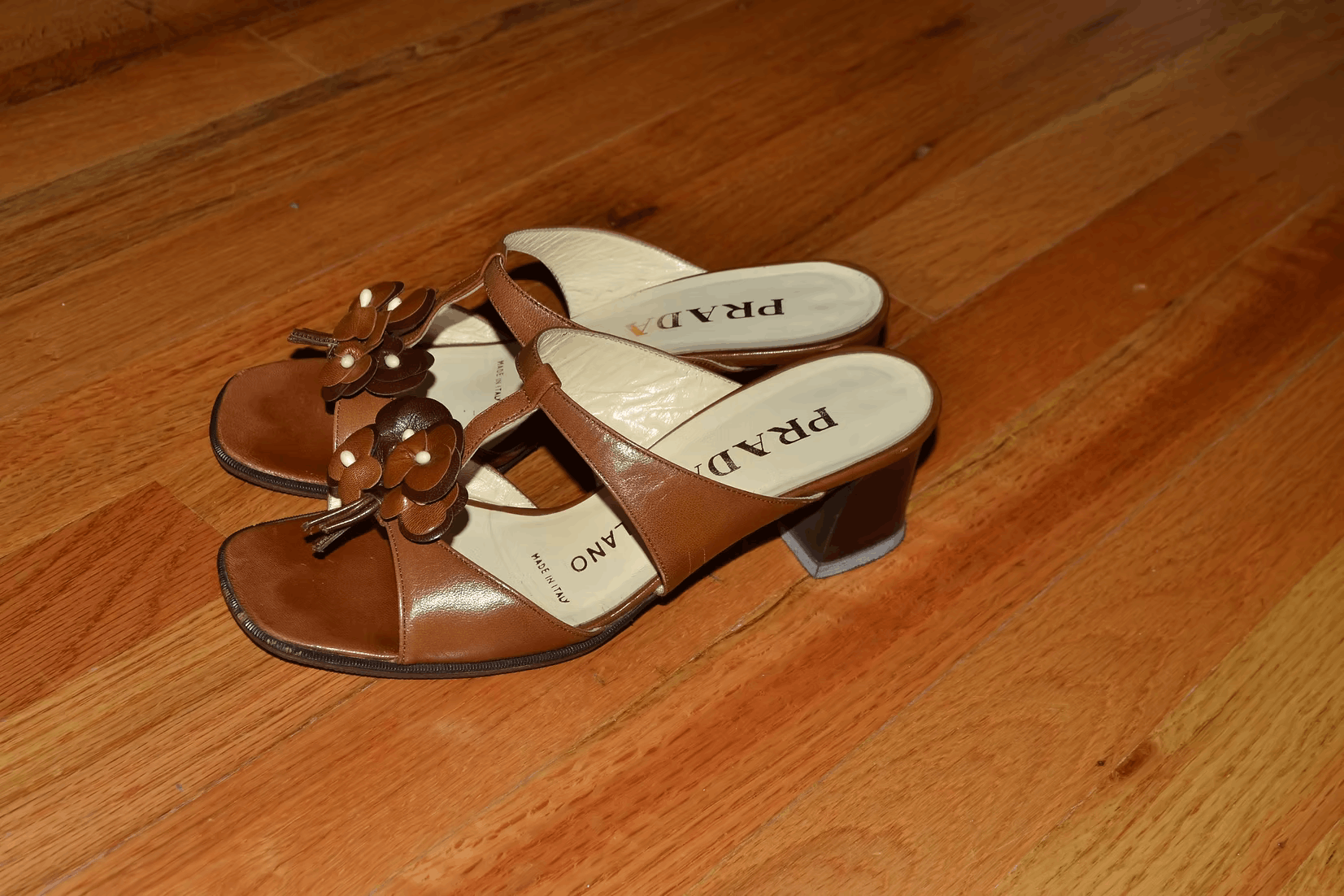 Prada Mid-1990s Floral Block Kitten-Heels Size US 6 / IT 36 - 5 Thumbnail