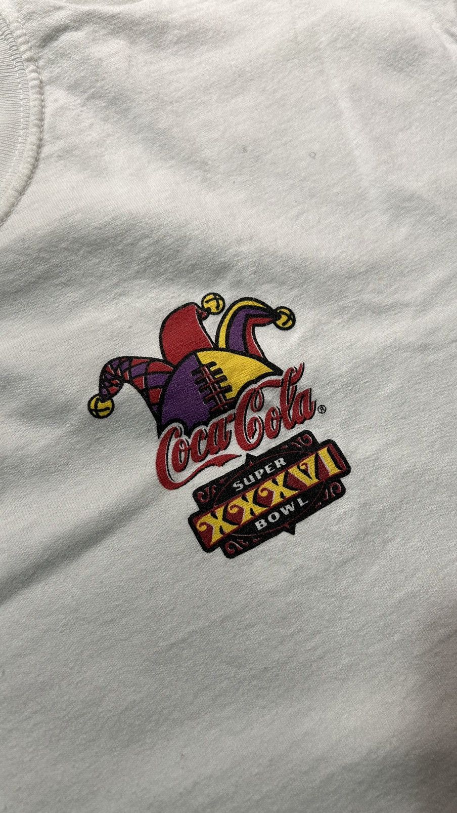 Image of Coca Cola x Vintage Cocacola X Superbowl Vintage Tee in White, Men's (Size XL)