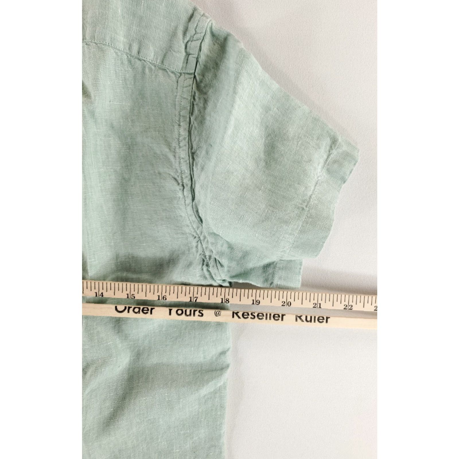 J.Crew J.Crew Shirt Short Sleeve Slim Green 100% Linen Mens S Size US S / EU 44-46 / 1 - 4 Thumbnail