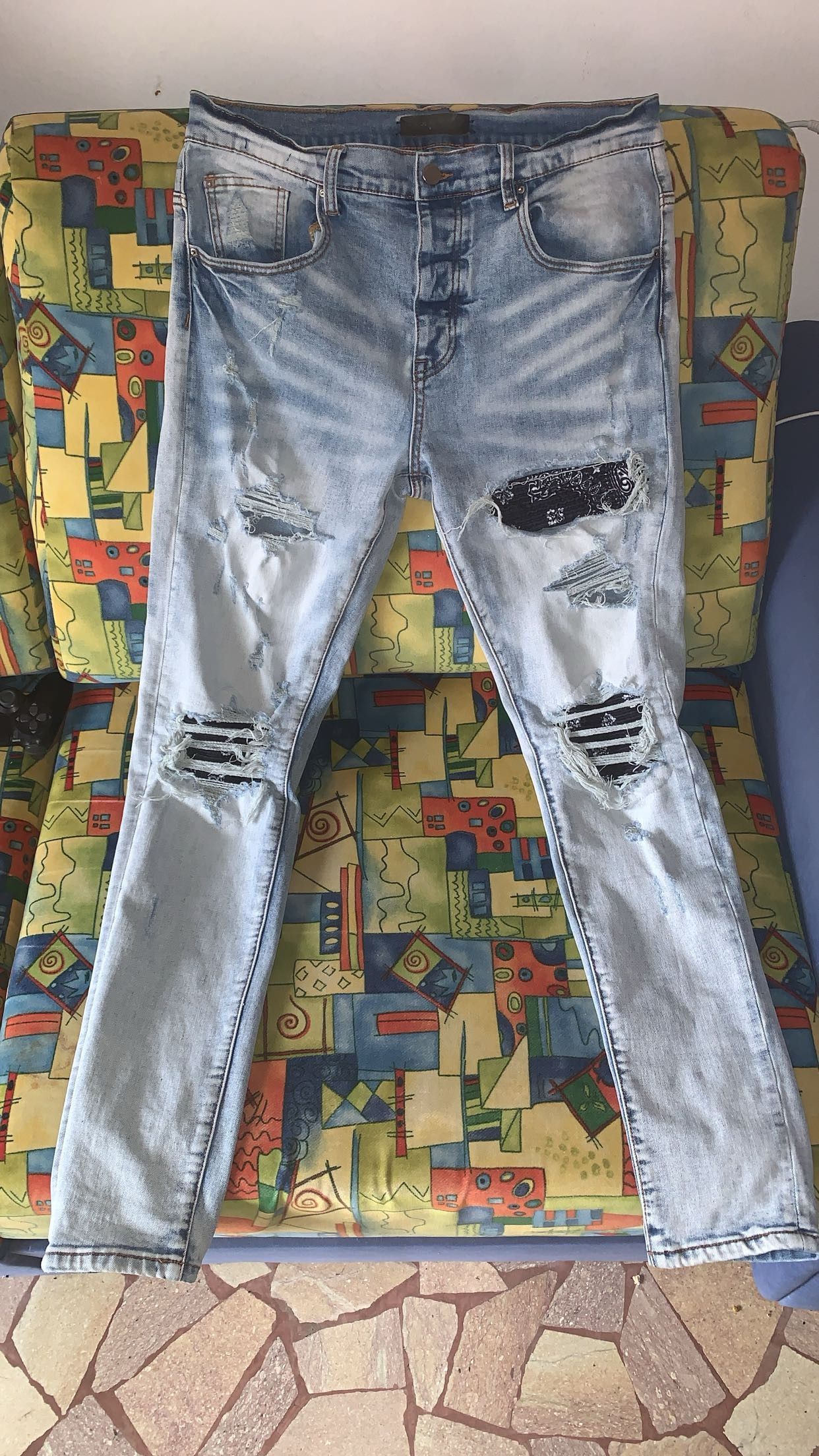 image of Denim Jeans Amiri in Marine Color, Men's (Size 32)