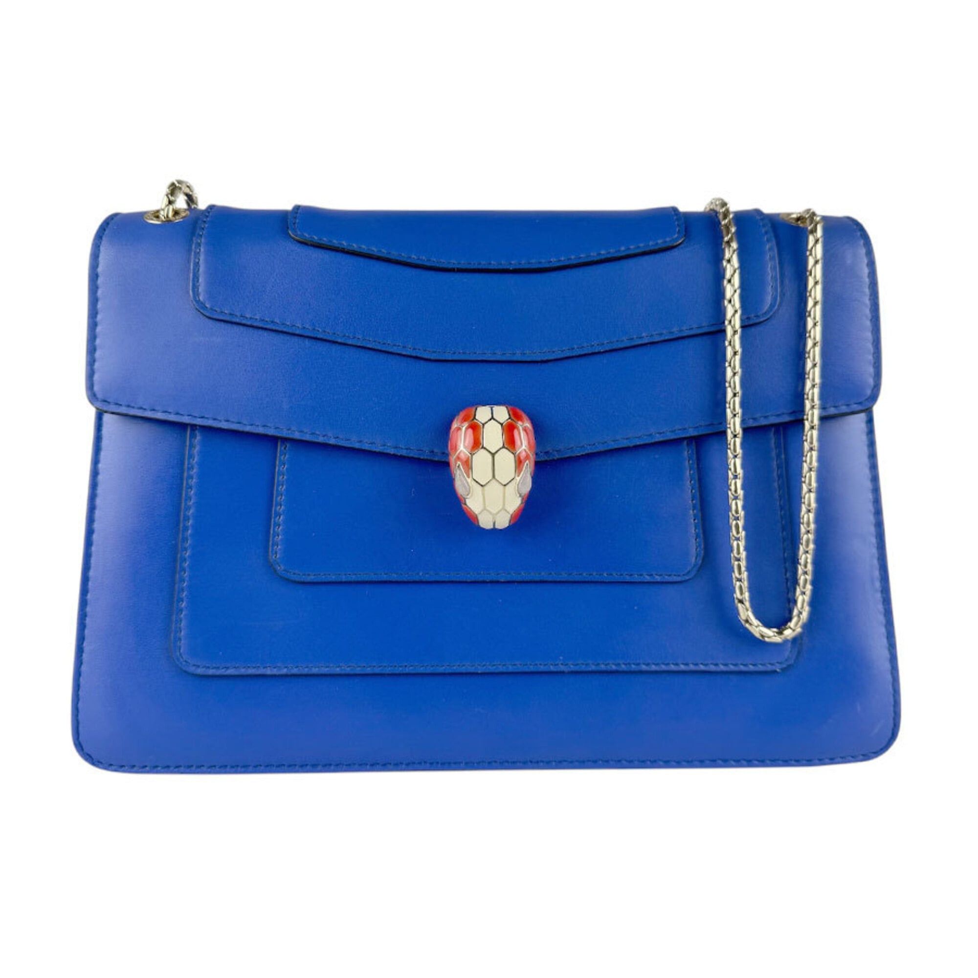 Bvlgari Bulgari BVLGARI Serpenti Forever Shoulder Bag, Leather, Blue, Women's z9850 Size ONE SIZE - 1 Thumbnail