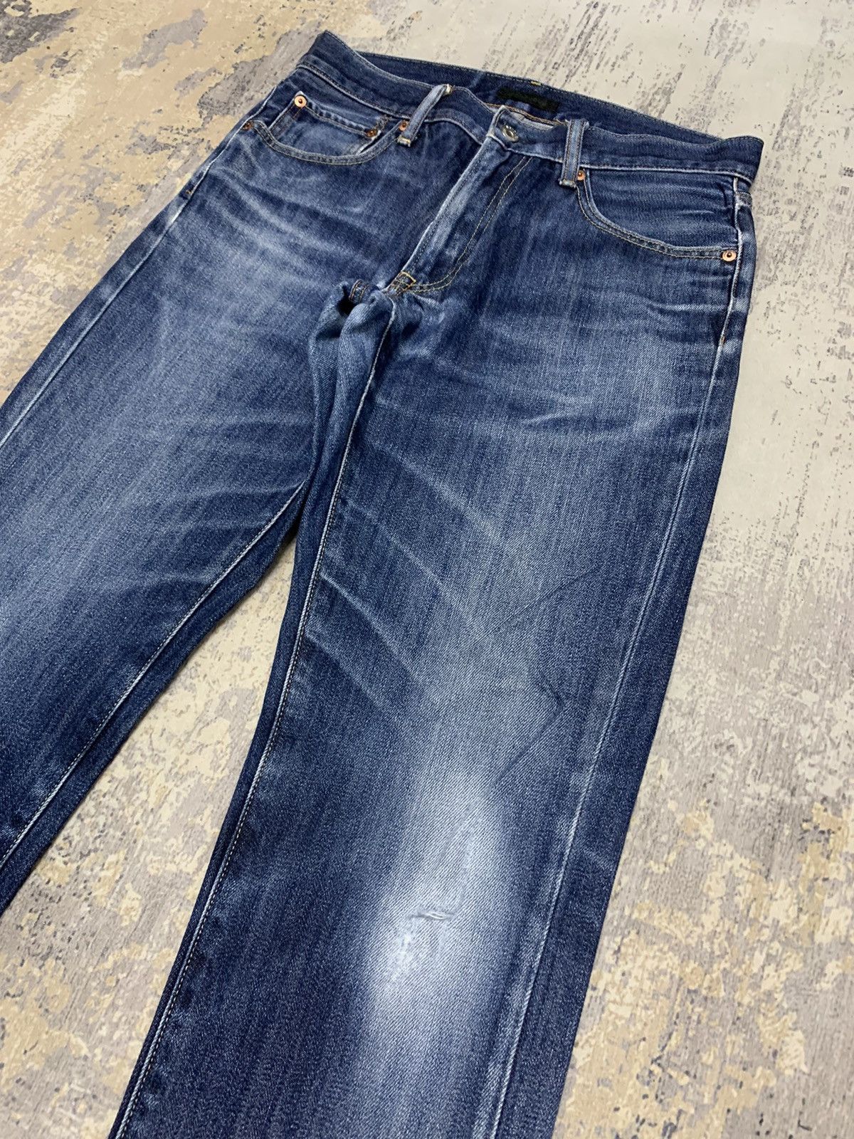 Japanese Brand Vtg Uniqlo Kaihara Slim Straight Selvedge Denim Jeans W31 Size US 31 - 3 Thumbnail