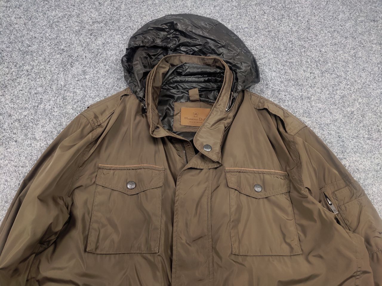 Massimo Dutti Massimo Dutti Nylon Brown Pocket Zip Hoodie Mens Jacket Size US XL / EU 56 / 4 - 6 Thumbnail
