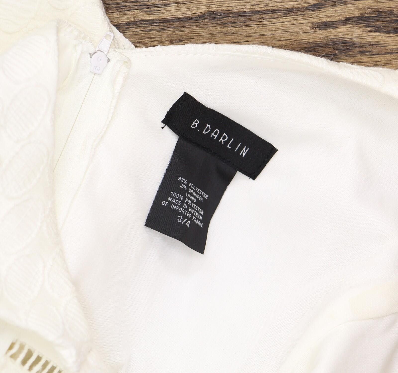 Other B Darlin Textured Crochet-trim Fit & Flare Dress White 3/4 Size M / US 6-8 / IT 42-44 - 4 Thumbnail