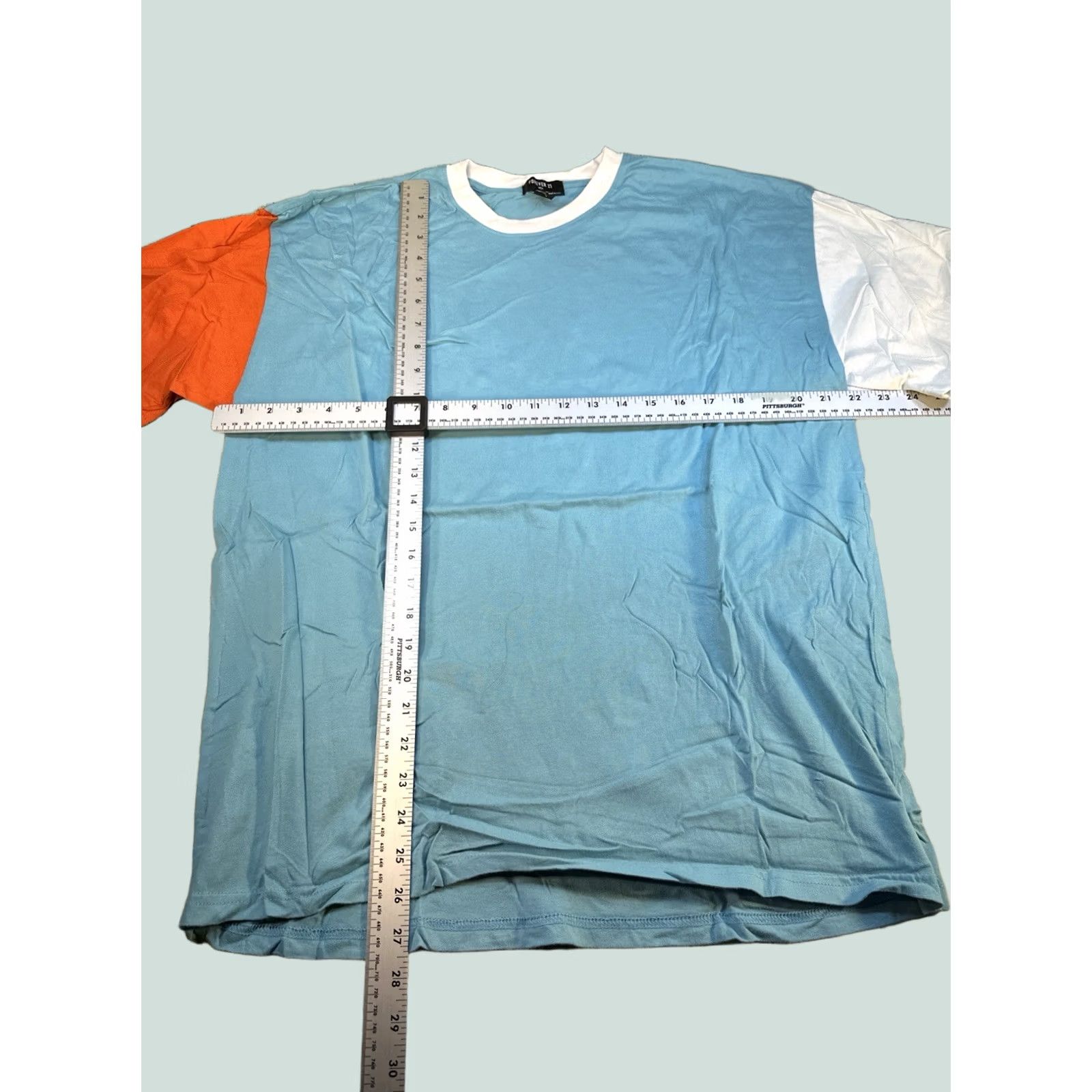 Forever 21 FOREVER 21 Men’s Colorblock T-Shirt M Blue White Orange Ringer Neck Shirt Mens Medium Colorblock T-Shirt Size US M / EU 48-50 / 2 - 1 Thumbnail