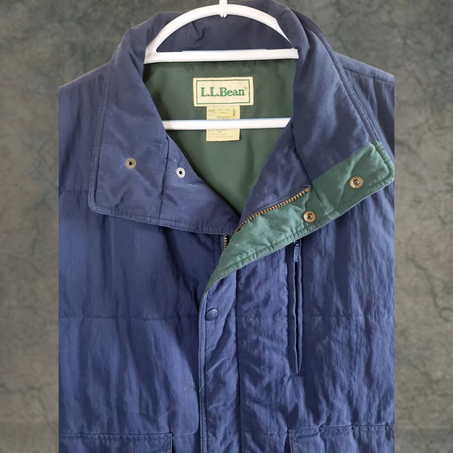 Vintage VINTAGE L.L. Bean Vest Windbreaker Full Zip Blue Green Interior L Mens Regular Size L Reg. Size US L / EU 52-54 / 3 - 1 Thumbnail