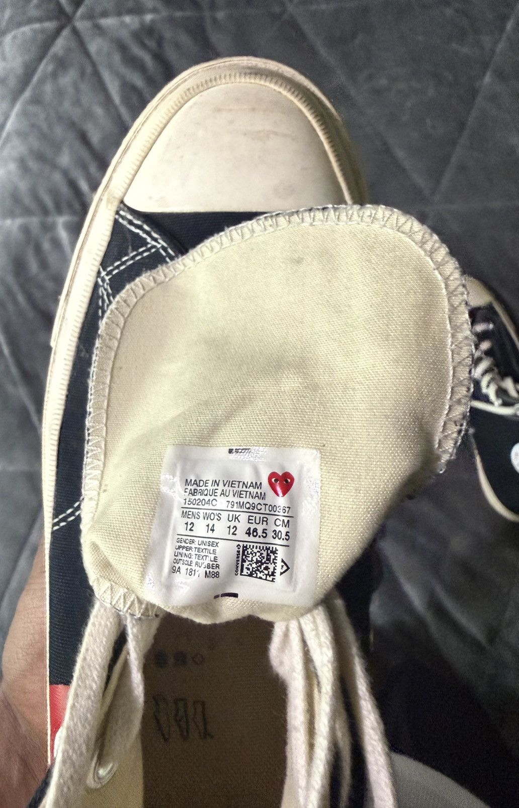 Comme des Garcons PLAY × Converse CdG PLAY x Converse Mens Chuck Taylor All Star Peek-A-Boo Size US 12 / EU 45 - 4 Thumbnail