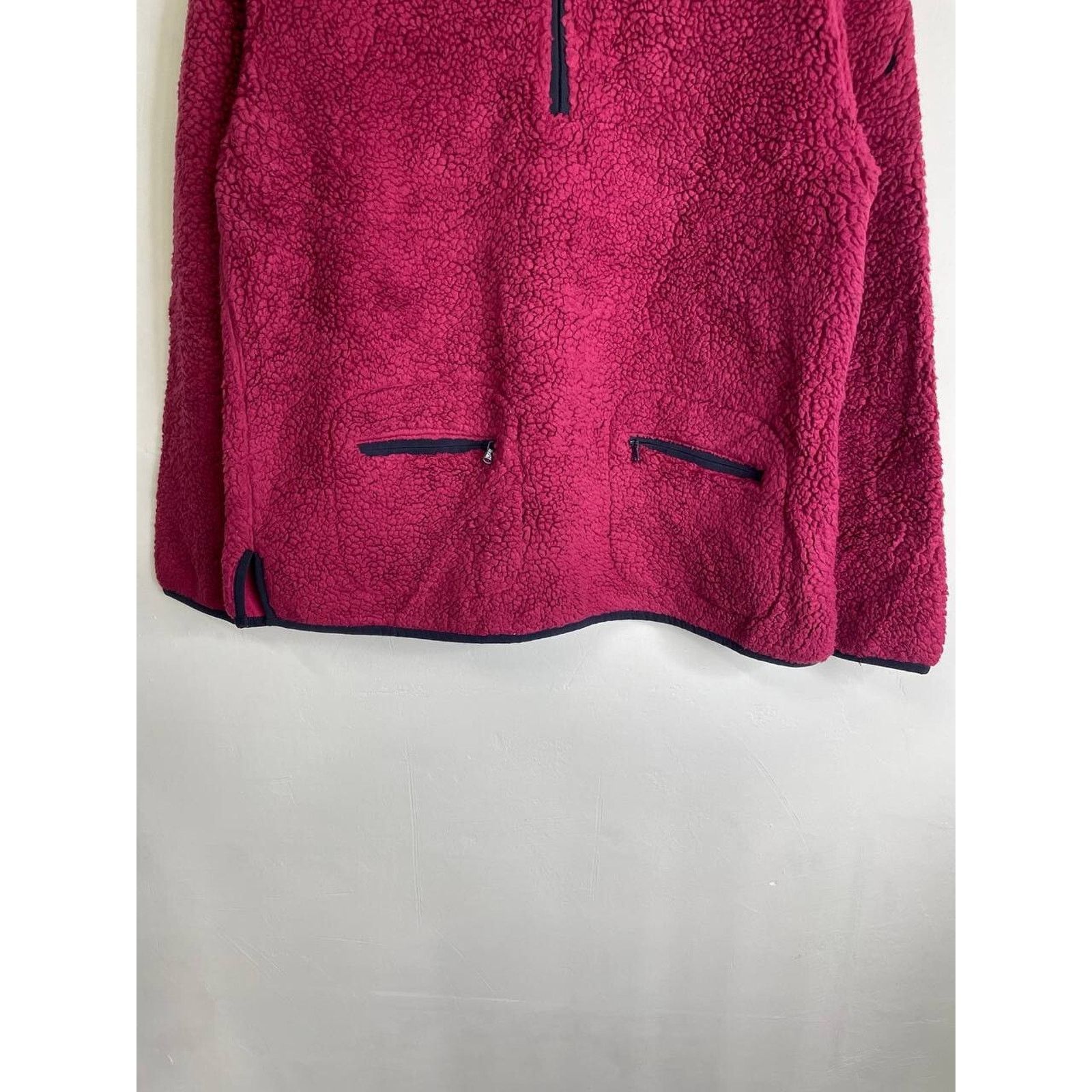 Nautica Vintage Nautica Burgundy Sherpa Fleece Pullover Size L Size US L / EU 52-54 / 3 - 4 Thumbnail