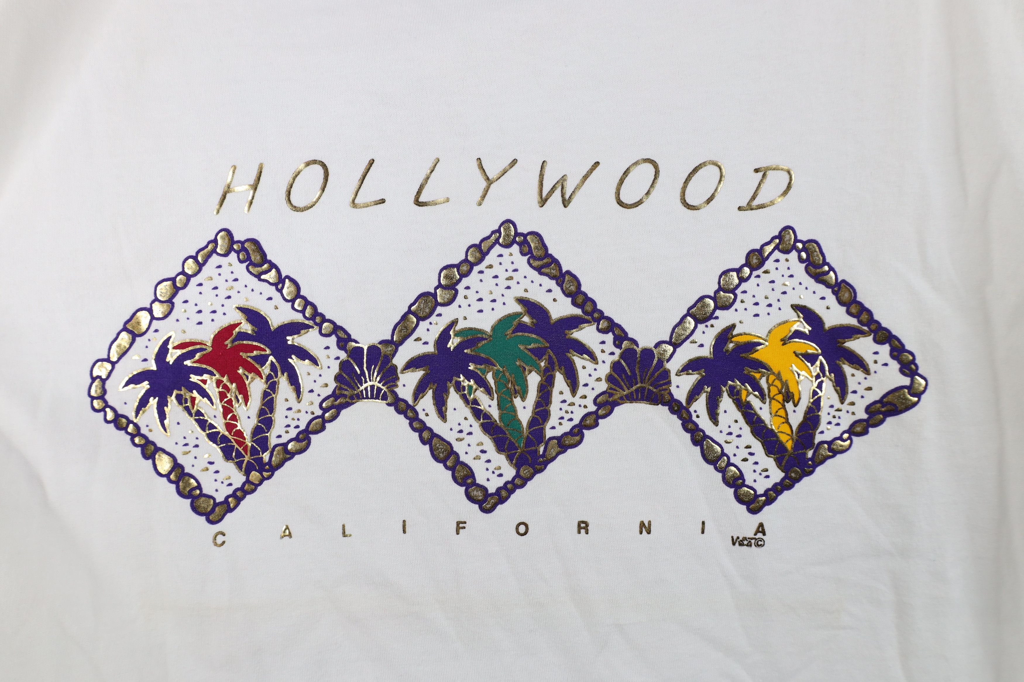 Vintage Vintage 90s Streetwear Hollywood California T-Shirt USA Size XXL / US 16-18 / IT 52-54 - 4 Thumbnail