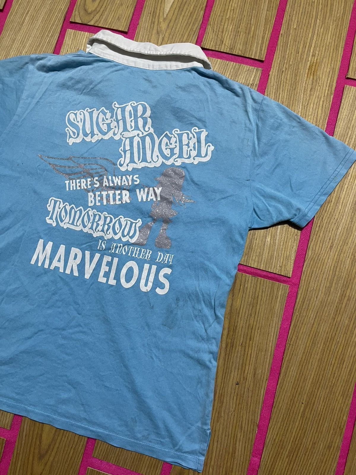 If Six Was Nine Y2K SUGAR ENGEL polo short t-shirt Size M / US 6-8 / IT 42-44 - 6 Thumbnail