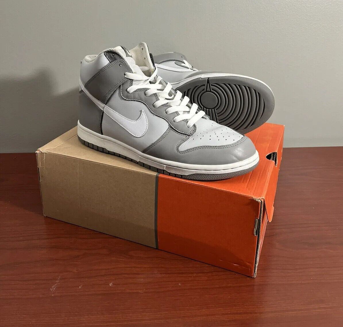 image of Nike Dunk High Vintage Neutral Grey White Light Charcoal Shoes, Men's (Size 10)
