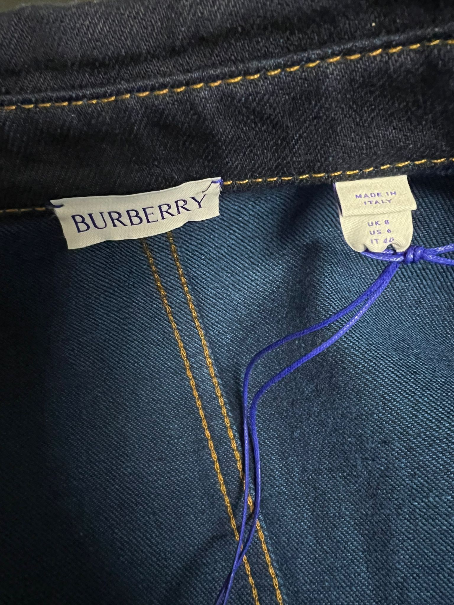Burberry CC000024 Belted Denim Shirt Dress in Indigo Blue Size S / US 4 / IT 40 - 5 Thumbnail