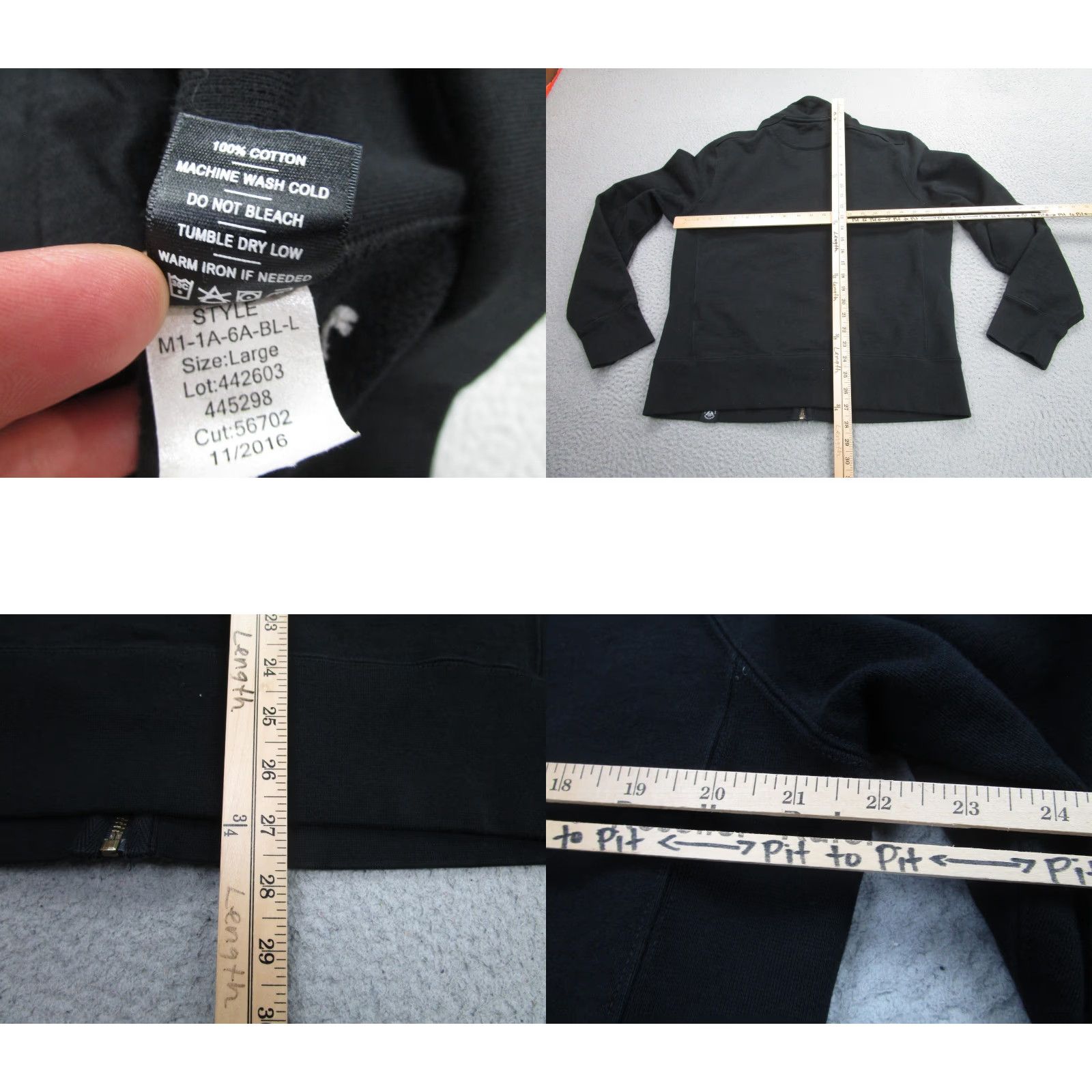 Vintage American Giant Sweatshirt Mens Large Black Full Zip 100% Cotton Made USA Jacket Size US L / EU 52-54 / 3 - 8 Thumbnail