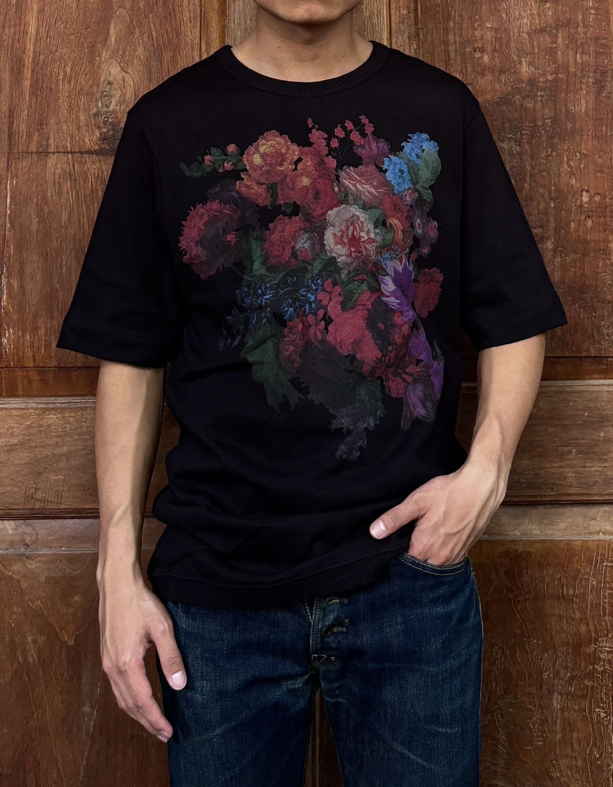 Dries Van Noten Flower/Flor Printed Ribbed Tee Size US M / EU 48-50 / 2 - 1 Thumbnail