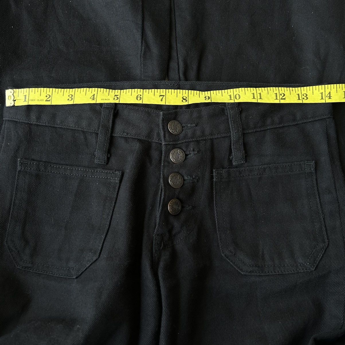 If Six Was Nine Super Flared Button Punk Jeans Size US 28 / EU 44 - 18 Thumbnail